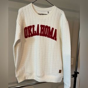 Quilted OKlahoma pullover (sooner colors), never worn, no tags